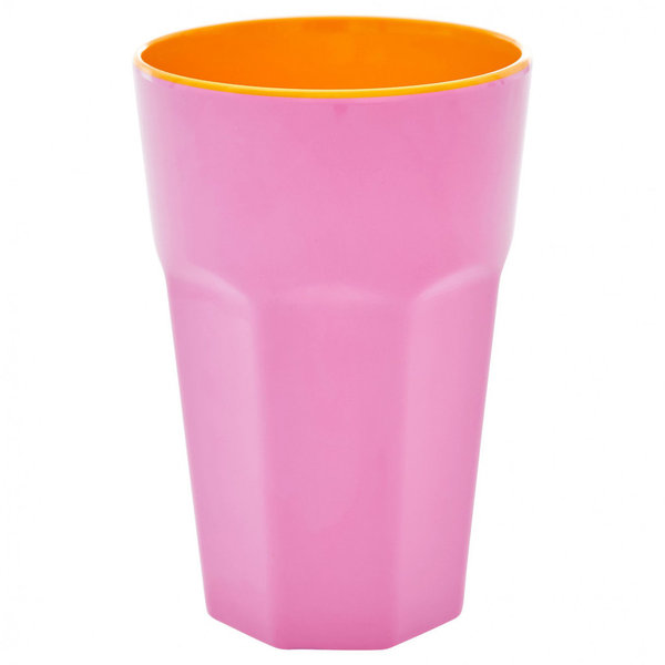 Melamin LATTE CUP TWO TONE Pink/Orange v. Rice