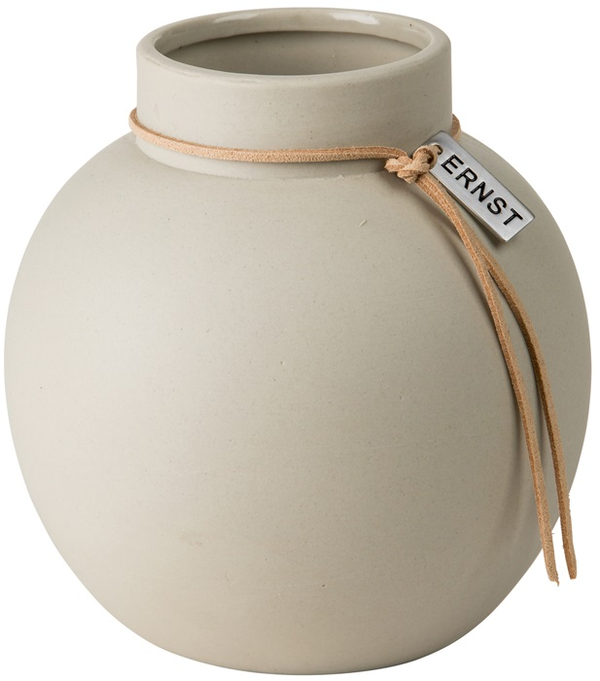 Steingut Vase Beige RUND D: 13 cm von ERNST