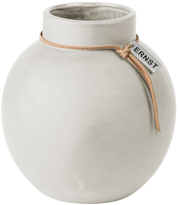 Steingut Vase weiß RUND D: 13 cm von ERNST