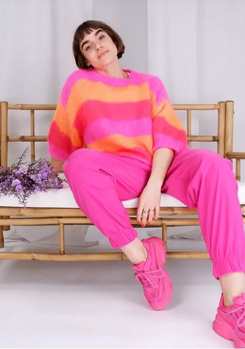 Pullover Pink/Orange gestreift von BLACK COLOUR
